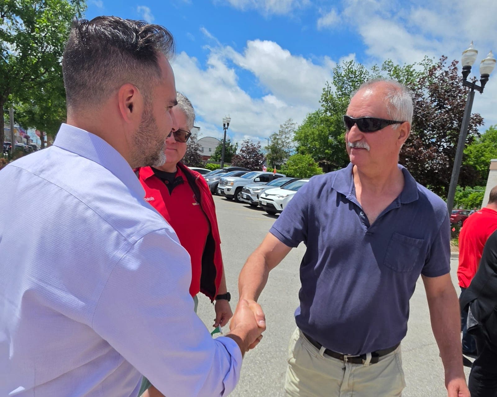 Nickolas Harper — greeting residents downtown